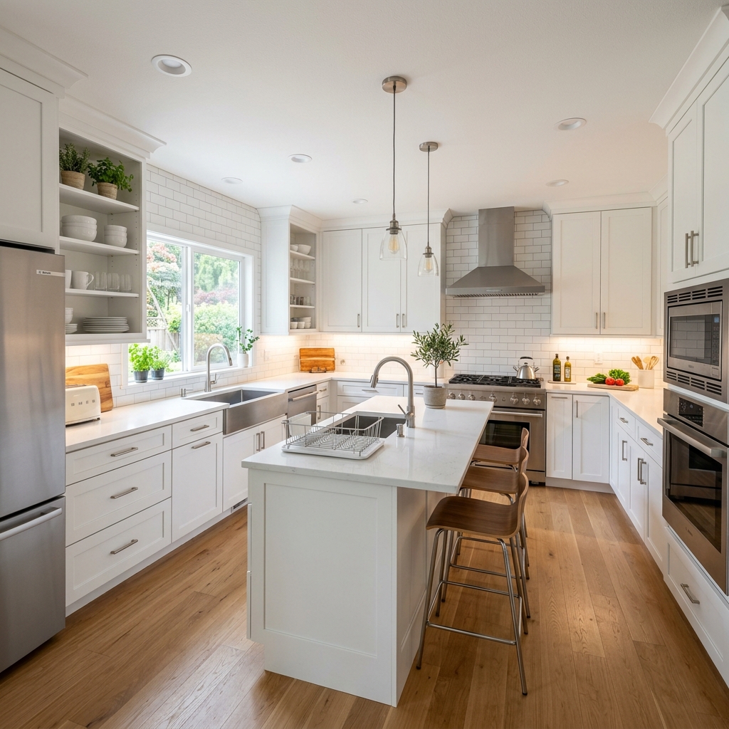 Kitchen after renovation - clean, modern, and beautiful